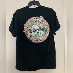 Cactus & Skull Mushrooms Skull Aliens Rainbow Graphic T-Shirt Black Large